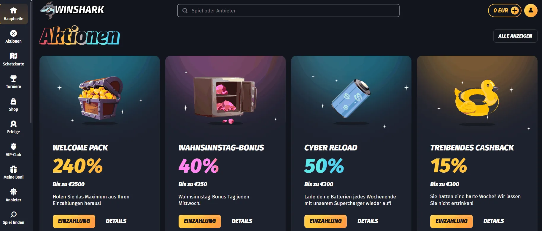 Glitchspin Casino Startseite