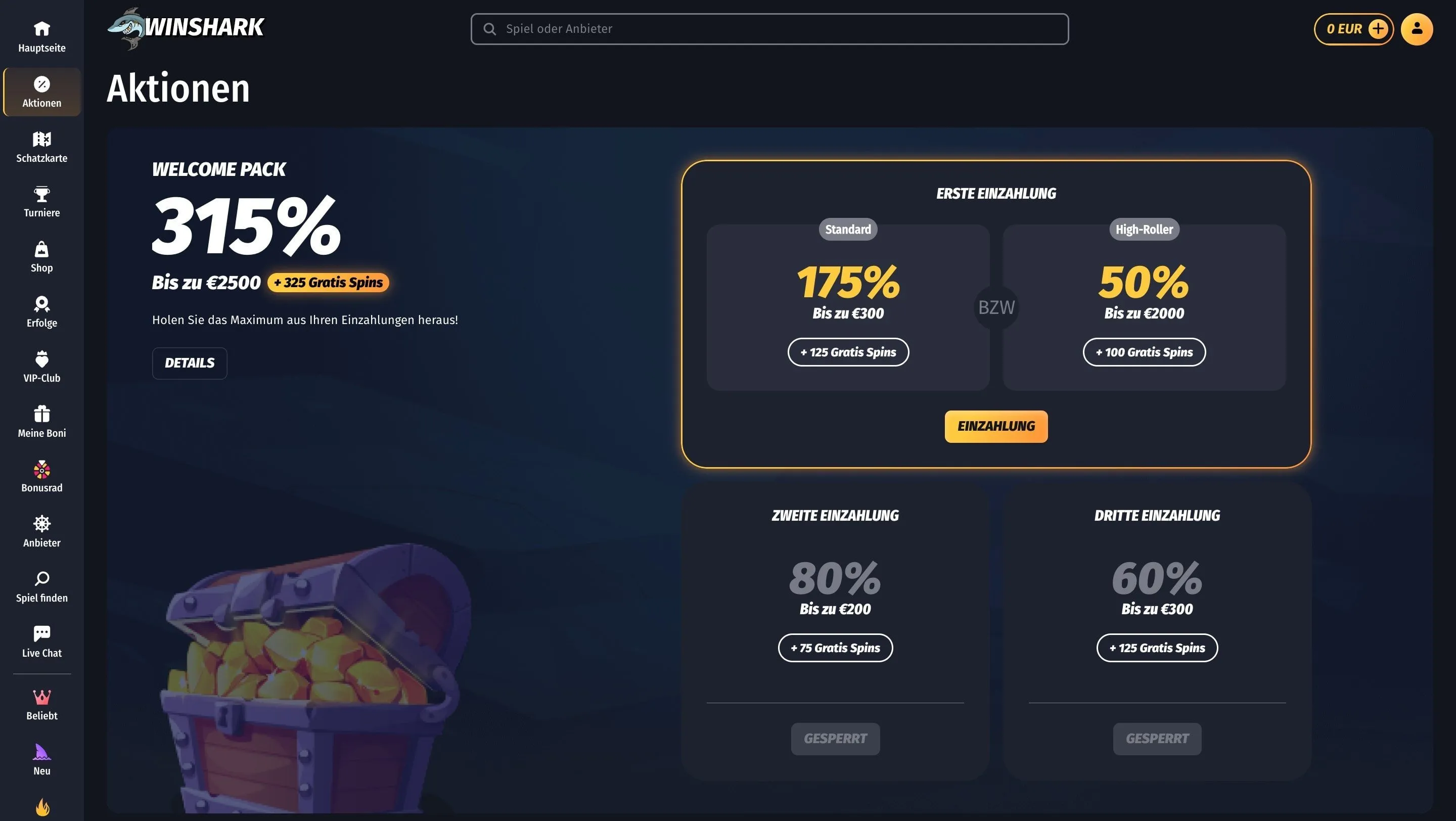 Winshark Casino mit Handyrechnung